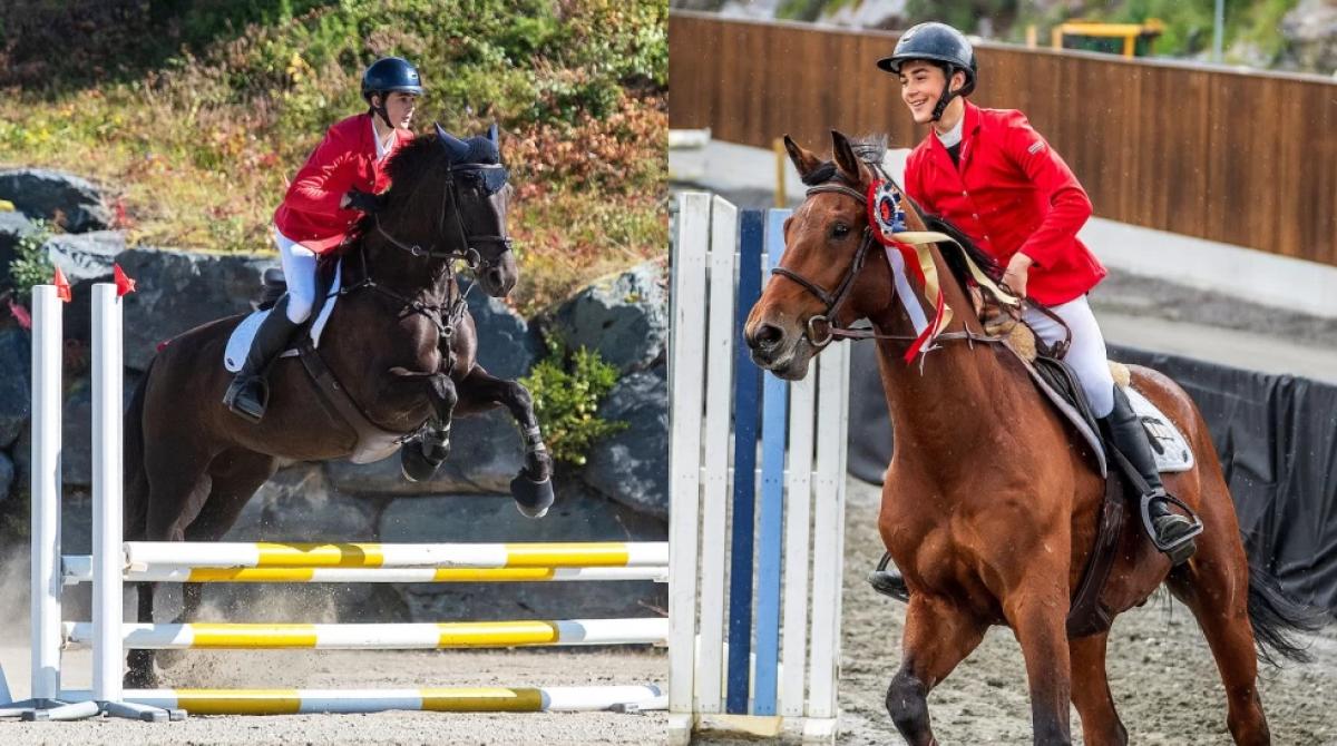Ronny Ness Tangen på kallblodstravaren Faksi Netta och Hannoveranen Donatello Della Caccia. Foto: Tusvik Stevnefoto/Roar Vikås